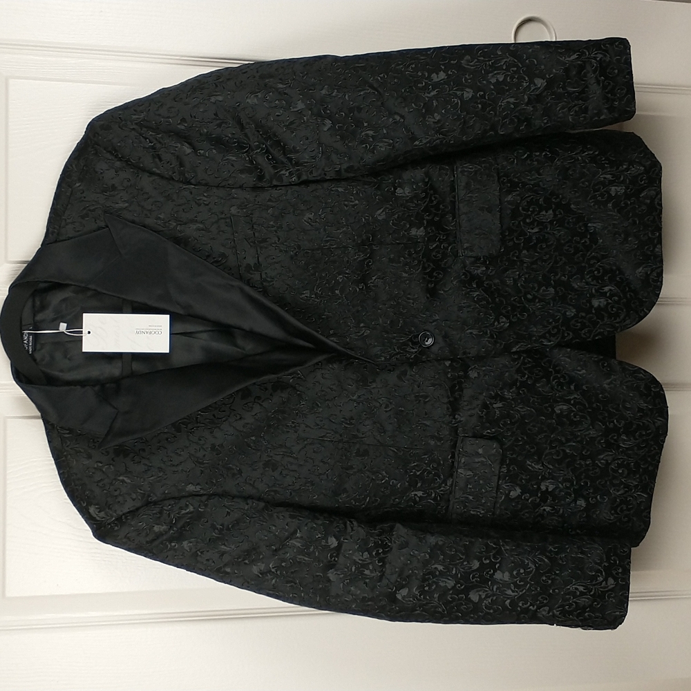 NEW Coofandy men's black dress suit dinner blazer jacket one button tuxedo large